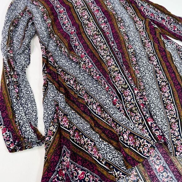 Natural Life Dress Womens Small Multi-Color Long-Sleeve Button-Front T-Shirt Dre - Picture 4 of 11